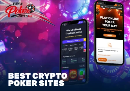 Best crypto poker sites displayed on mobile poker room screens